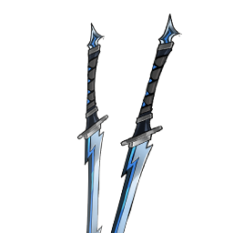 Black Flame Wings Dual Swords